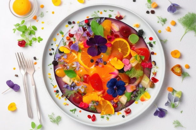 Talersz z kolorowym daniem